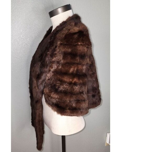 Vintage Day-Jones Dark Brown Mink Fur Stole Shoulder Wrap - Picture 2 of 14